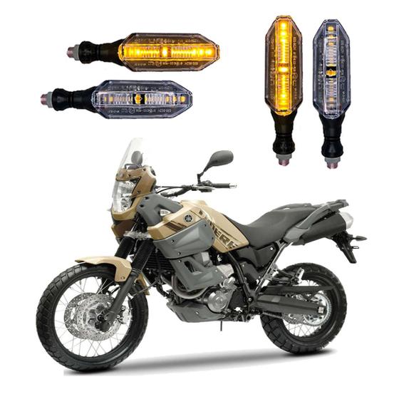 Imagem de KIT 4 Setas Esportivas Pisca de Led Modelo P26 Para Moto XTZ 250 TENERÊ Ano 2004 2005 2006 2007 2008 2009