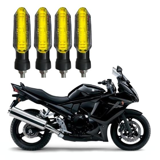 Imagem de Kit 4 Setas Led Universal P53 12V Pisca para Moto SUZUKI 650F Esportiva 2004 2005 2006 2007 2008 2009 2010 2011 2012