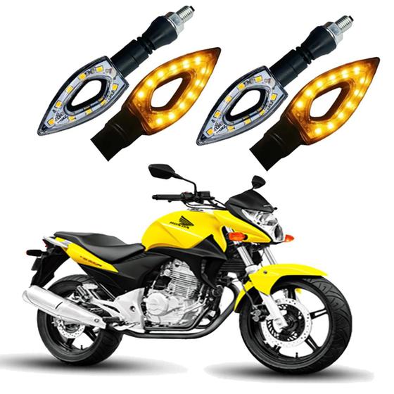 Imagem de Kit 4 Setas Sequenciais Led P01S Flecha Vazado Para Moto HONDA CB 300R 2016 2017 2018201920202021