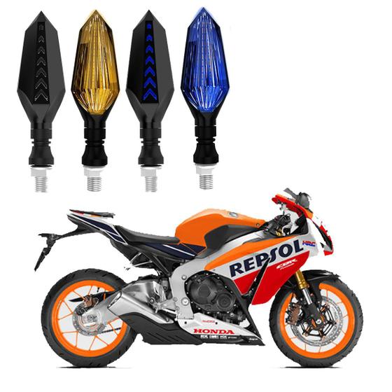 Imagem de KIT 4 Setas Sequenciais Led Universal Pisca Azul e Amarelo P43S Moto Honda CBR 1000F 2010 2011 2012 2013 2014 2015