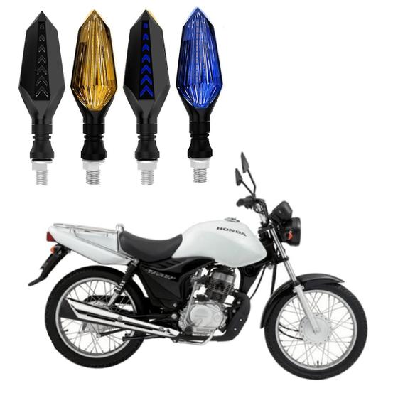 Imagem de KIT 4 Setas Sequenciais Led Universal Pisca Azul P43S Moto CG 125 CARGO 2004 2005 2006 2007 2008 2009 2010 2011 2012