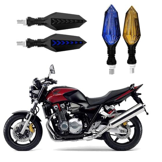 Imagem de KIT 4 Setas Sequenciais Led Universal Pisca Azul P43S Moto Honda CB 1300 2004 2005 2006 2007 2008 2009 2010 2011 2012