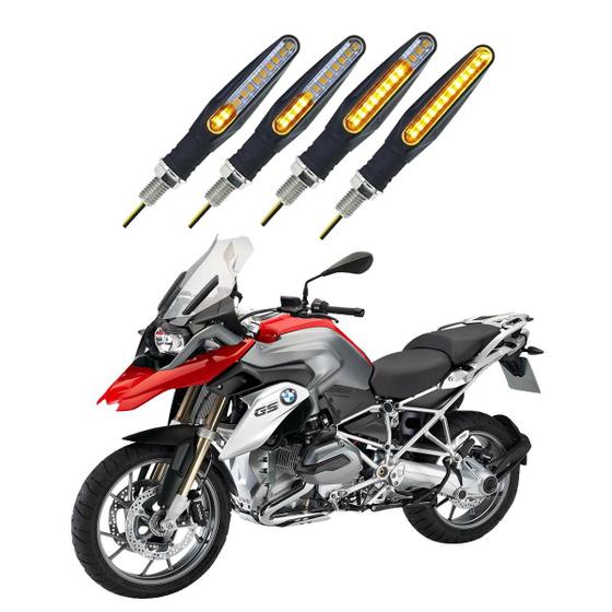 Imagem de KIT 4 Setas Sequenciais Modelo P25B Slim / Palito Para Moto BMW R1200 GS ADVENTURE 2010 2011 2012 2013 2014 2015