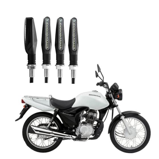 Imagem de KIT 4 Setas Sequenciais Modelo P25B Slim / Palito Para Moto CG 125 CARGO 2010 2011 2012 2013 2014 2015