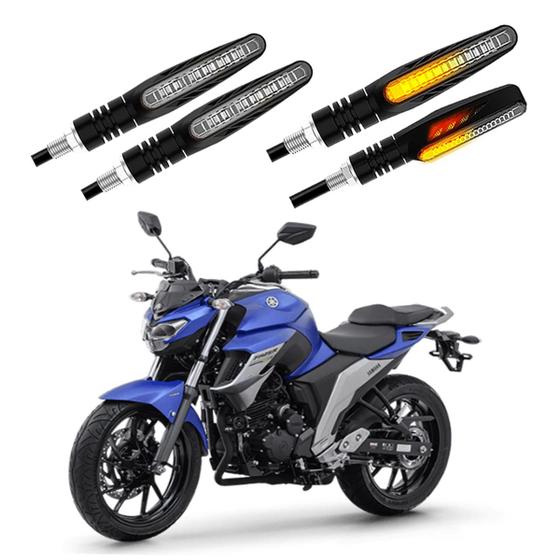 Imagem de KIT 4 Setas Sequenciais Modelo P25B Slim / Palito Para Moto FAZER 250 2016 2017 2018201920202021