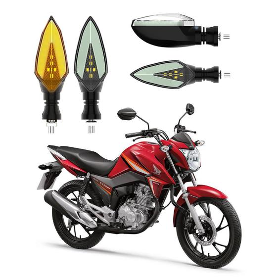 Imagem de KIT 4 Setas Sequenciais Pisca de Led Modelo P35 Para Moto Honda CG 160 Titan SE 2016 2017 2018 2019 2020 2021