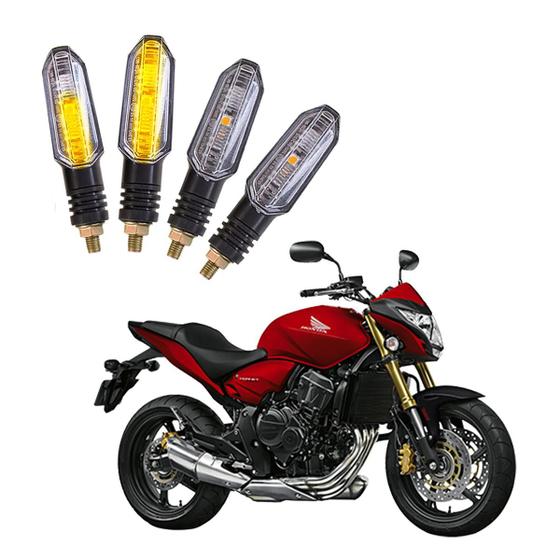 Imagem de Kit 4 Setas Sequenciais Pisca de Led Universal Modelo P50S Moto CB 650F 2010 2011 2012 2013 2014 2015