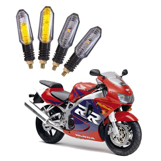 Imagem de Kit 4 Setas Sequenciais Pisca de Led Universal Modelo P50S Moto CBR 900RR 2004 2005 2006 2007 2008 2009