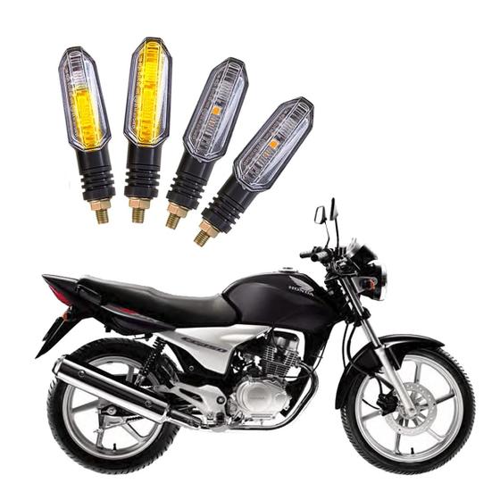 Imagem de Kit 4 Setas Sequenciais Pisca Led Universal Modelo P50S Moto CG 150 SPORT 2004 2005 2006 2007 2008 2009 2010 2011 2012