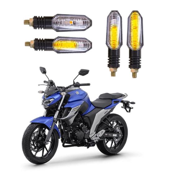 Imagem de Kit 4 Setas Sequenciais Pisca Led Universal Modelo P50S Moto FAZER 250 2013 2014 2015 2016 2017 2018 2019 2020 2021