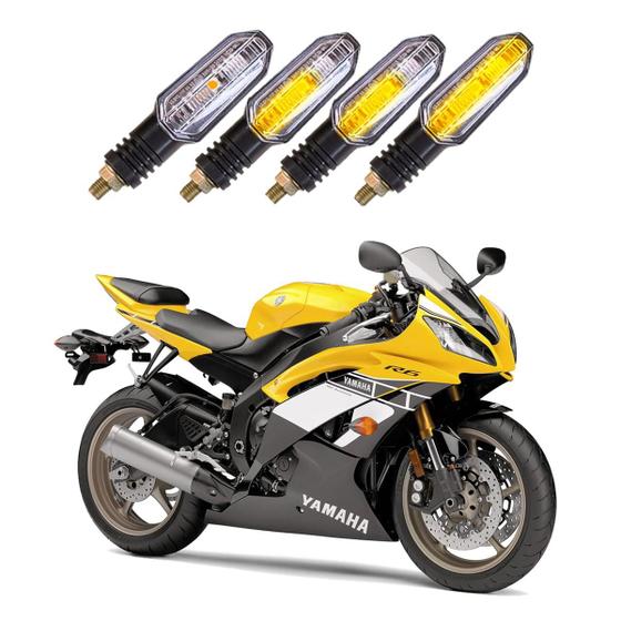 Imagem de Kit 4 Setas Sequenciais Pisca Led Universal Modelo P50S Moto YZF R6 2013 2014 2015 2016 2017 2018 2019 2020 2021