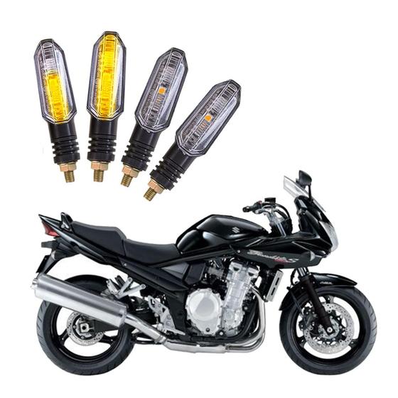 Imagem de Kit 4 Setas Sequenciais Pisca Led Universal Modelo P50S SUZUKI Bandit 1250 2004 2005 2006 2007 2008 2009 2010 2011 2012