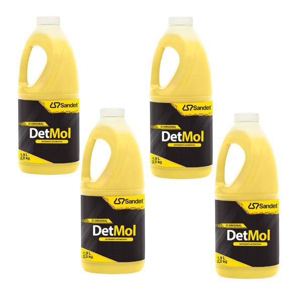 Imagem de kit 4 Shampoo Automotivo DetMol 1,9 Retira o barro No Carro