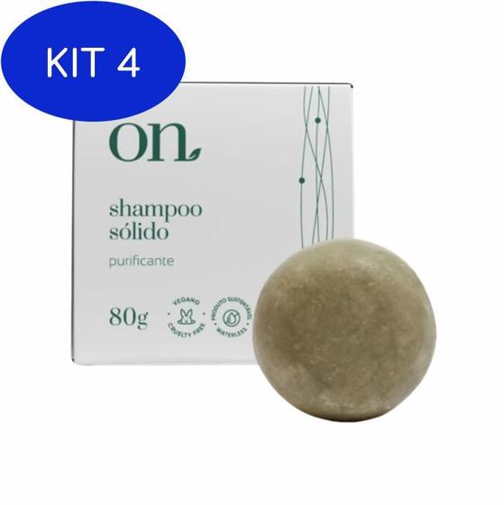 Imagem de Kit 4 Shampoo Em Barra Sólido Purificante Natural 80G