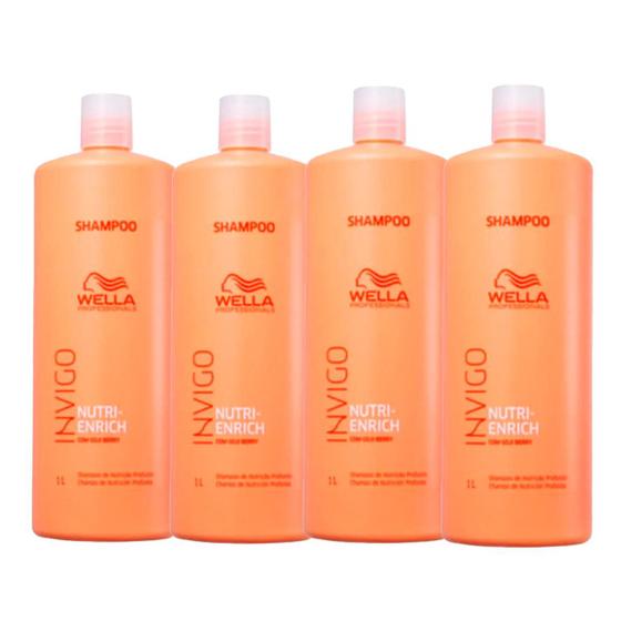 Imagem de Kit 4 Shampoo Invigo Nutri-Enrich 1L - Wella Professional