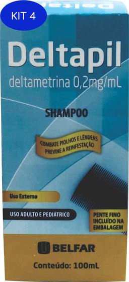 Kit 4 Shampoo Para Piolhos Deltapil Com Pente Fino Incluso - Belfar ...