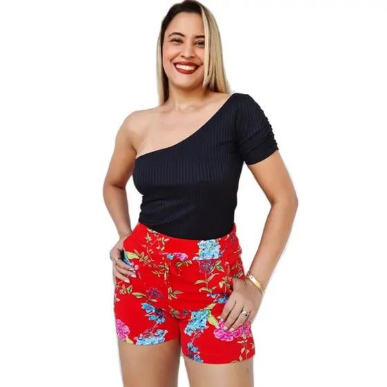 Imagem de Kit 4 Short Feminino com Bolso e Elástico na Cintura Plus Size em Malha Suplex