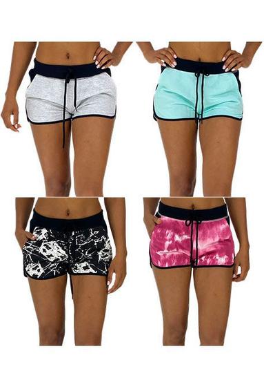 Imagem de Kit 4 Shortinho Feminino MXD Conceito Casual Fitness Cores Diversas