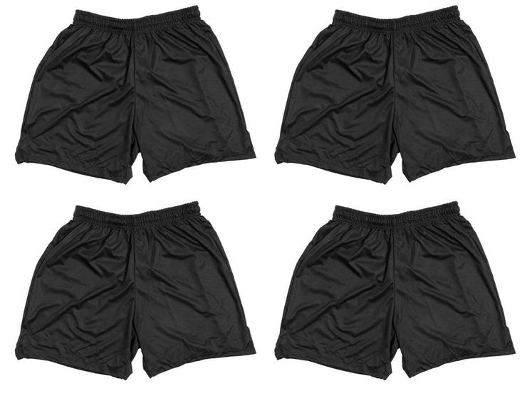 Kit 4 Shorts Calção de futebol academia treino com cordão 100% poliéster Menor preço em Kit 4 Shorts Calção de futebol academia treino com cordão 100% poliéster