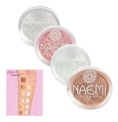 Imagem de Kit 4 Sombras Asa De Borboleta Glitter Pigmentado - 4 Tons