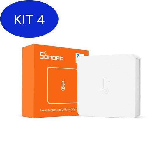 Kit 4 Sonoff Sensor De Temperatura E Umidade Snzb02 Zigbee Sensor de