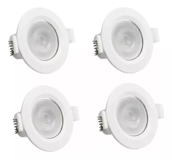 Imagem de Kit 4 Spot Led Embutir Redondo Direcional 5w Branco Frio