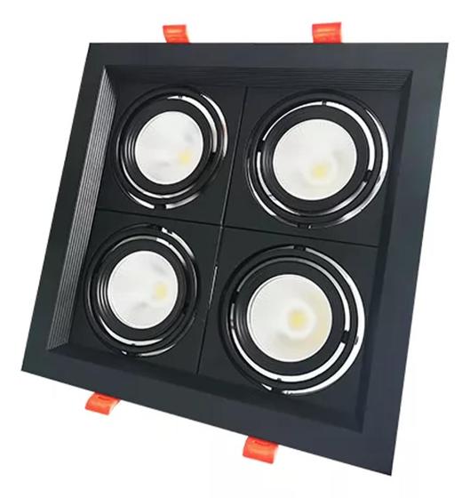 Imagem de Kit 4 Spot Preto Led Quatro 3000 A 6500k Amarelo Branco 28w