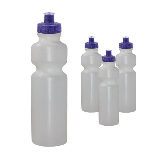 Imagem de Kit 4 Squeezes 750Ml Tampa Fibra Madeira Lilás