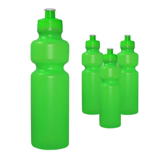 Imagem de Kit 4 Squeezes 750Ml Verde Neon Plástico Premium