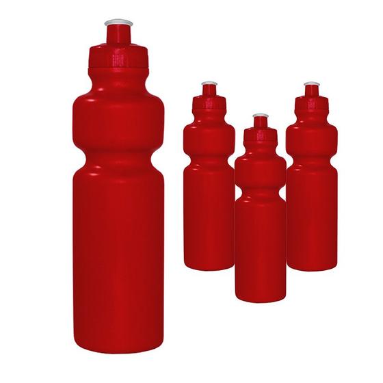 Imagem de Kit 4 Squeezes 750Ml Vermelho Plástico Premium