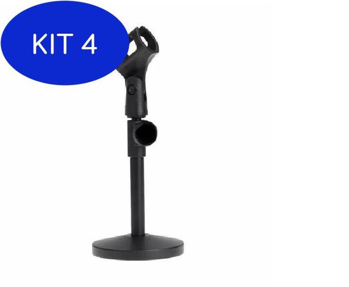 Imagem de Kit 4 Suporte De Mesa Para Microfone Mini Pedestal Portátil