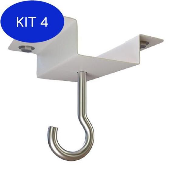 Imagem de Kit 4 Suporte Giratorio De Teto Branco