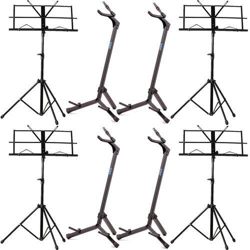 Imagem de Kit 4 Suporte Instrumento De Corda G3s + 4 Estante Partitura