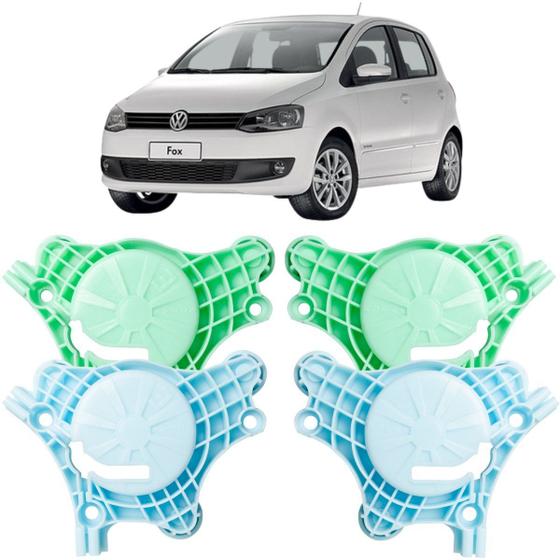Imagem de Kit 4 Suportes Da Roldana Vw Fox Para Reparo Vidro Elétrico Portas Dianteiras Traseiras Lado Direito e Esquerdo 4 Portas