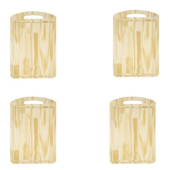 Imagem de Kit 4 Tábuas de Corte Multiuso Com Alça 40x27 Cm 054 Debiasi