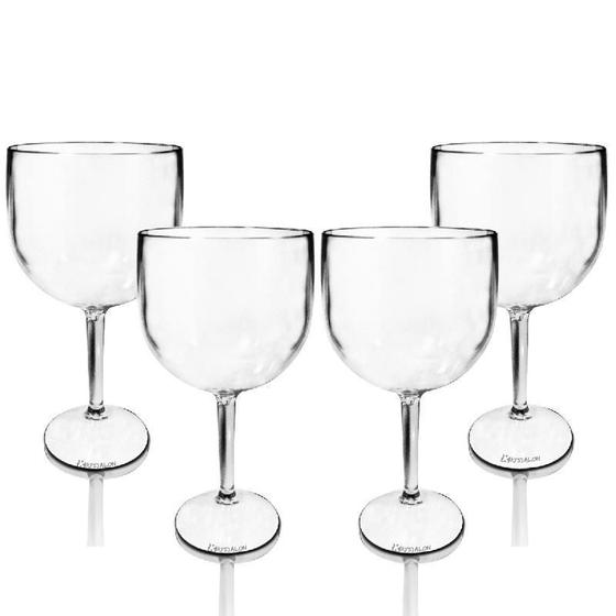 Imagem de Kit 4 Taças Gin 550Ml Transparentes Acrílico Ps