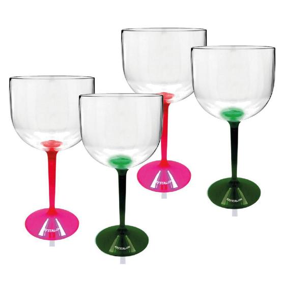 Imagem de Kit 4 Taças Gin Bicolor Verde E Rosa Acrílico Ps