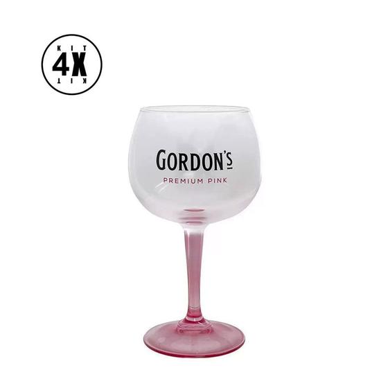 Imagem de Kit 4 Taças para Gin Gordon's 600ml Original Amarelo Rosa