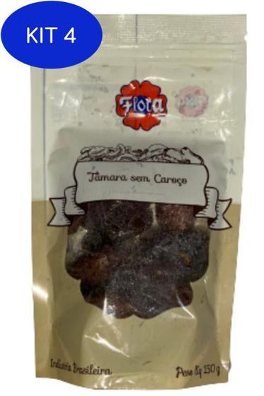Kit 4 Tâmara Sem Caroço Fruta Seca Flora 150G - Casa Flora - Frutas ...