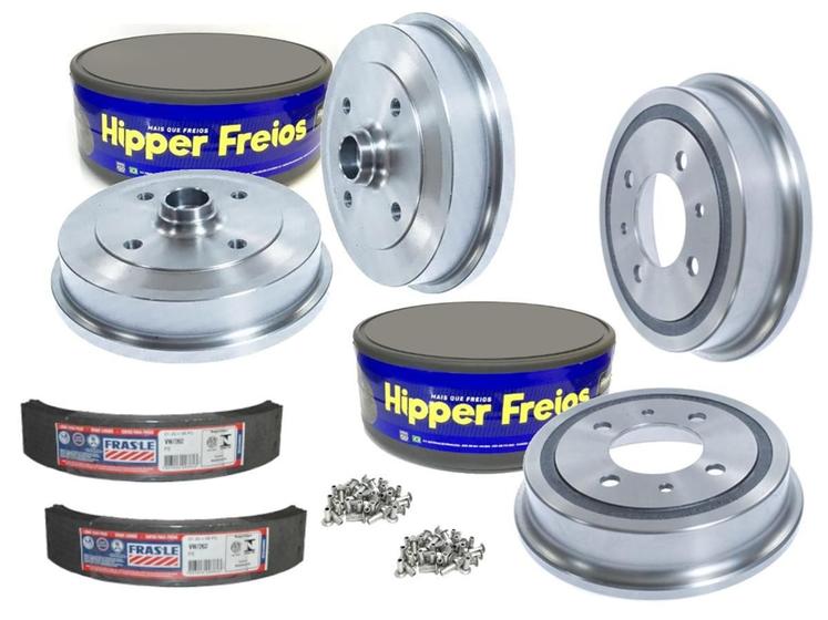Imagem de Kit 4 Tambor Freio Fusca 4 Furos Com Lonas Sem Cubo