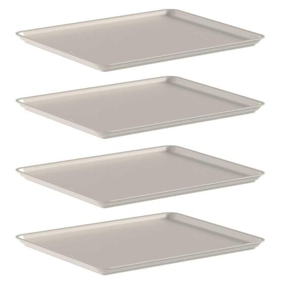 Imagem de Kit 4 Tampa Cesto Organizador 5,4L Ou Flow 1,3X22X27Cm Bege