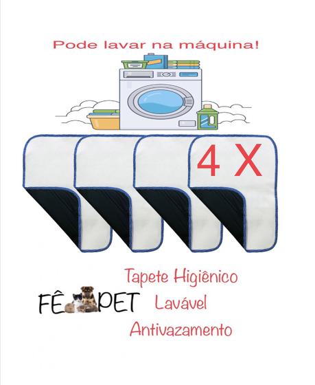 Imagem de Kit 4 Tapete Antivazamento Lavável 60x 50 FBBAzul ossinho