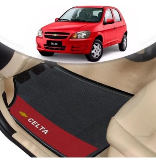 Imagem de Kit 4 Tapete De Carro Chevrolet Celta Bordado Personalizado Símbolo