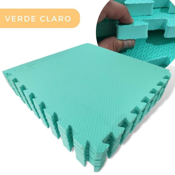 Imagem de KIT 4 TAPETE DE EVA 50X50 - 20MM DIVERSAS CORES (1m²) + 8 Bordas para Criança Bebe Infantil Atividades Interativo Anti Deslizante Emborrachado