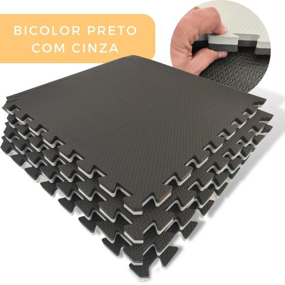 Imagem de KIT 4 TAPETE DE EVA 50X50 - 20MM DIVERSAS CORES (1m²) + 8 Bordas para Criança Bebe Infantil Atividades Interativo Anti Deslizante Emborrachado