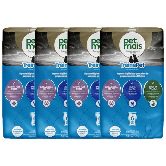 Kit 4 Tapetes Higiênicos Cães TreinePet C/50 Unidades Menor preço em Kit 4 Tapetes Higiênicos Cães TreinePet C/50 Unidades
