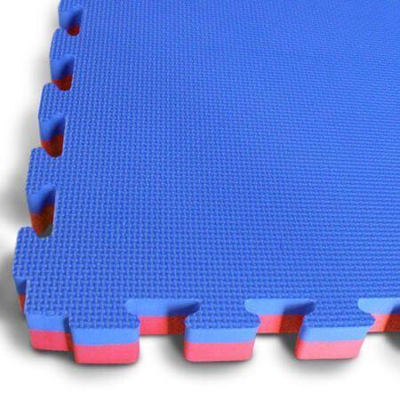 Imagem de Kit 4 Tatames Tapetes EVA Dupla Face Azul e Vermelho Bicolor