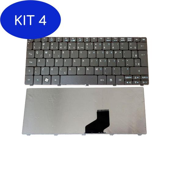 Imagem de Kit 4 Teclado Netbook Acer Aspire One D257-1854 D255 D260