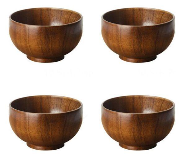 Imagem de Kit 4 Tigelas Bowl Em Bambu Natural Multiuso P/ Servir 14cm