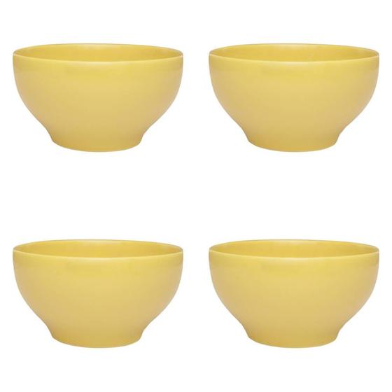 Kit 4 Tigelas Bowls Cerâmica Biona Oxford 600ml Amarelo Menor preço em Kit 4 Tigelas Bowls Cerâmica Biona Oxford 600ml Amarelo